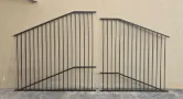 Custom raked pool fence panels