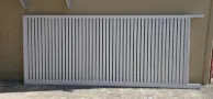 Vertical slat sliding gate made in the Deception Bay workshop