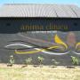 Hand painted sign on wall
