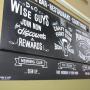Handpainted sign on hotel