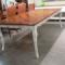 Avignon Table v Antique White Distressed Base and Parquetry Top