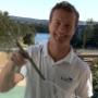 Window cleaner at work