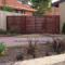 Horizontal Slat fence with double gates.