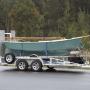 Vintage Sail Boat on Vehicle Trailer