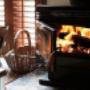 Snuggle up in front of warm log fire place