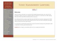 Tony Hannebery Lawyers's website