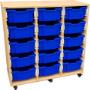 ECLIPSE MELAMINE GRATNELLS TRAY TROLLEY - 3 BAY
