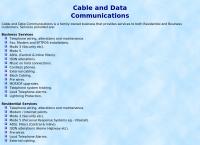 Cable and Data Communications
