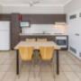 Guest room with microwave and refrigerator