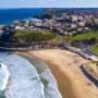 View of Newcastle from Nobby's beach