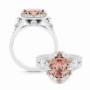 Padparadsca Sapphires, Pink and White Diamonds
