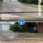 cracked concrete driveway before and after pic