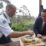 Chef with a customer