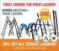 Special Offer on STURGO Ladders - Straightaway 20% off on all ladders