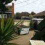 Skip bin in a yard