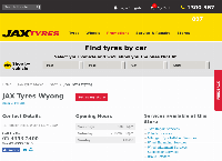 JAX Tyres Wyong's website