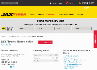 JAX Tyres Newcastle's website