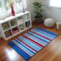 All Lined Up Kids Rug, Blue & Red