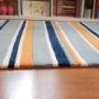 All Lined Up Kids Rug, Navy & Orange