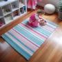 Sherbet Stripe Kids Rug, Pink & Aqua