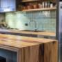 Recycled Timber Waterfall Bench with Floating Shelving