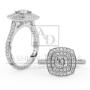 Cushion cut Double Halo Engagement Ring