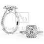 Emerald cut Diamond Halo Ring