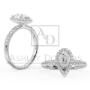 Pear Shaped Diamond Halo Engagement Ring