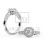 Vintage Look Antique Style Halo Engagement Ring