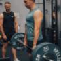 Our personal training client Aaron deadlifting in our gym