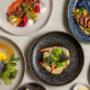 Flat lay entree & main sit down dining options