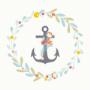 canvas print - anchor with light floral ring