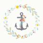canvas print - anchor with light floral ring