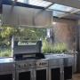 Outdoor kitchen with box rangehood