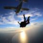 Silhouette of skydiving in Perth