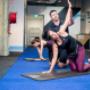 Personal Training client working on mobility and upper back range of motion