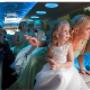 Bridal party inside the limousine - lots of room