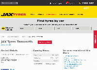 JAX Tyres Tamworth's website