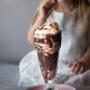 A yummy chocolate milkshake
