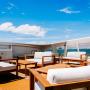 Sun Loungers on the front deck of Super Flyer