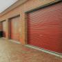 3 x Manor Red wind lock roller doors