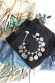 1016BA Women's Silver Bohemian Boho Turkish Coin Anklet Ankle Bracelet