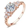 1019RI TUKER Fashion Zirconia Wedding Engagement Rings For Women white Gold Plated