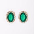1012ES Multicolour crystal gem austrian oval shape ladies sexy super large stud earring