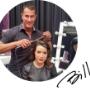 Bill Tsiknaris During Hair Cut
