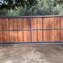 Beautiful merbau sliding gate.