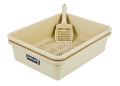 CATMATE LITTER DOUBLE TRAY SET & SCOOP (BIEGE AND CHARCOAL)
