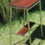Stainless steel and jarrah bar stool