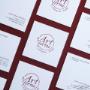 Uploaded by visitor on 26/6/2018 - Artforme's business cards letterpress printed in two colours.