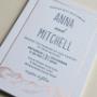 Uploaded by visitor on 26/6/2018 - Letterpress printed and foiled wedding invitation for Anna and Mitchell.